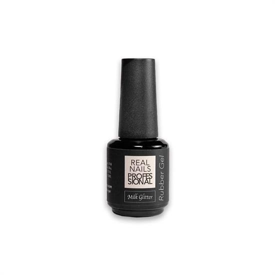 REAL NAILS RUBBER COSTRUTTORE MILK GLITTER 15 ML