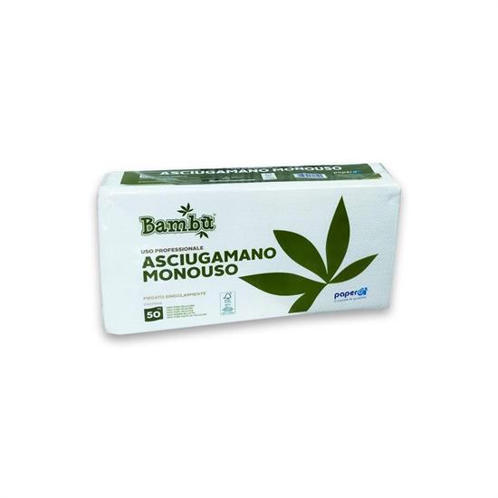 PAPER ASCIUGAMANO MONOUSO PIEGATO BAMBU' CONF 50PZ